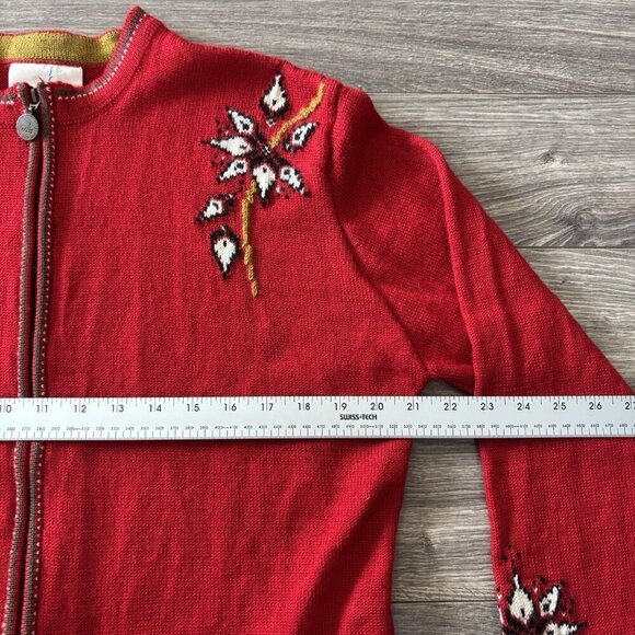 Dale Of Norway Torino 2006 Olympic Games Wool Full Zip Sweater Womens XL Red - Picture 10 of 16